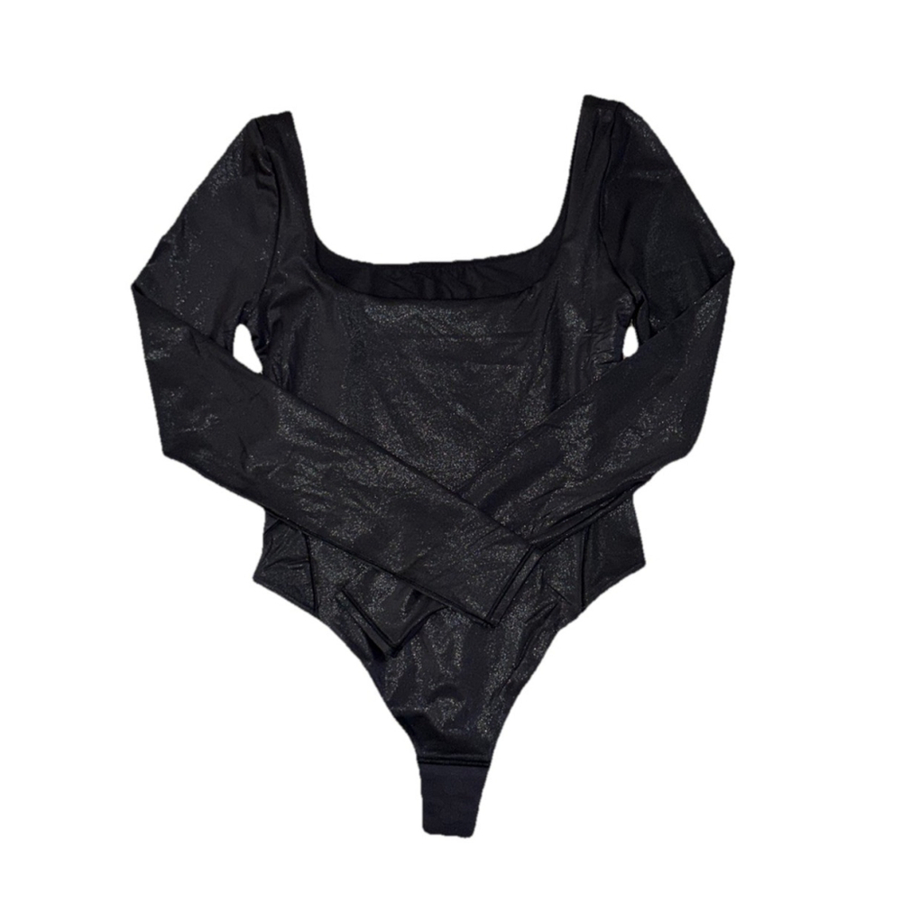 LULULEMON WUNDERMOST SQUARE-NECK BODYSUIT BLACK SHINE COLOR SIZE X-SMALL NWT - Picture 2 of 10